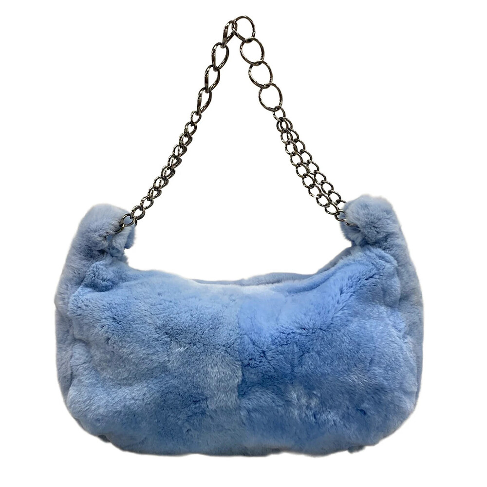 Chanel Light Blue Fur Shoulder Bag #304922C22B